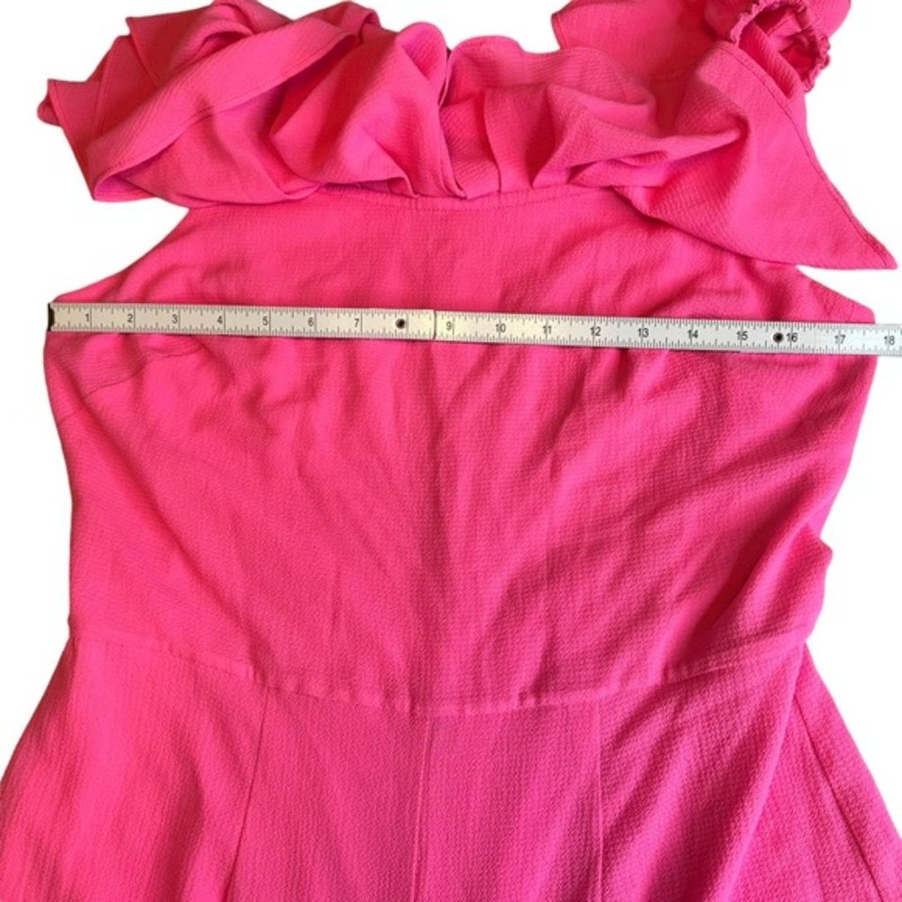 Betsey Johnson Pink Off-Shoulder Ruffle Jumpsuit - Picture 12 of 14